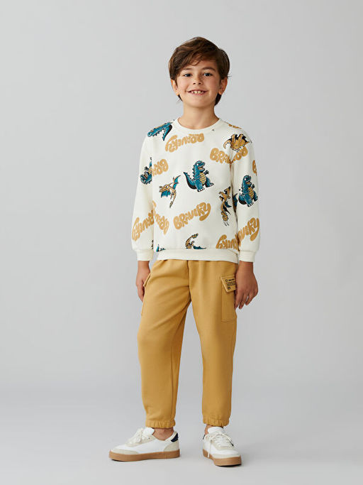Bask?l? Erkek ?ocuk Sweatshirt