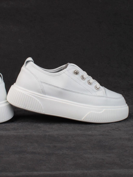 05-SD8-1D WHITE Кроссовки женские (натуральная кожа)