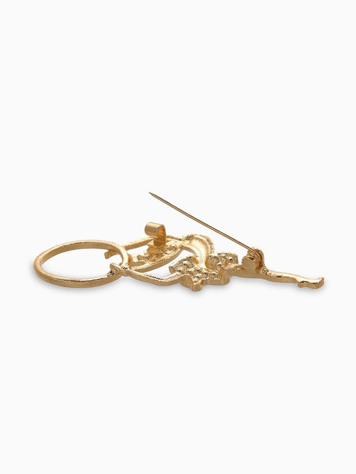 Цена за 2 шт. Брошь Гимнастка с хулахупом, фиолетовая в золоте