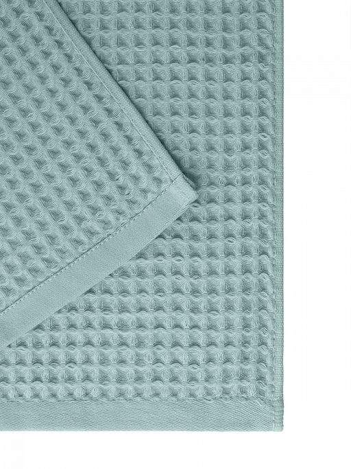 Набор полотенец вафельных 2шт 70x140, 50x90 голубой вафельное полотно