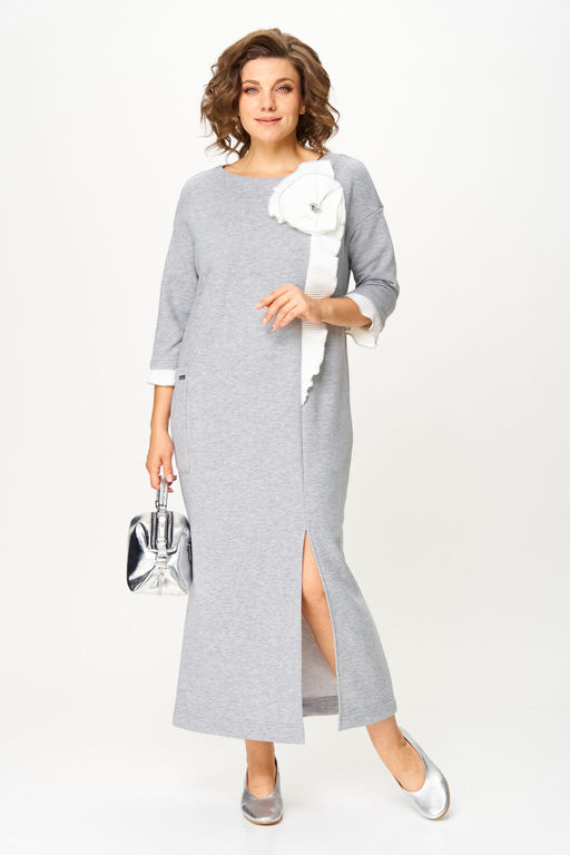 Платье Michel Chic 2183-Р светло-серый меланж