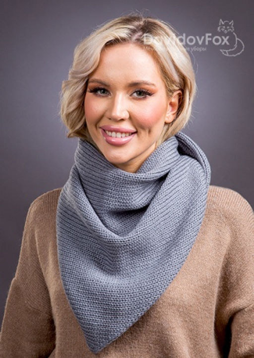 Косынка трикотаж серо-голубой