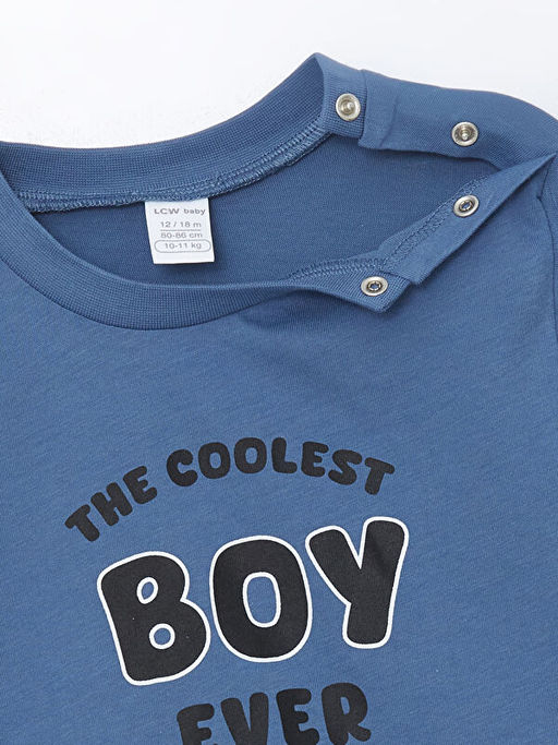 Bisiklet Yaka K?sa Kollu Basic Erkek Bebek Ti??rt - Waikiki фото 2