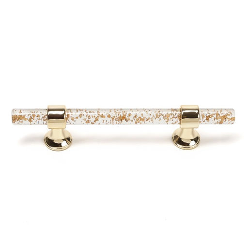 Ручка-скоба CAPPIO PK106, м/о 96 мм, d=12 мм, пластик, цвет прозрачно-золотой/золото