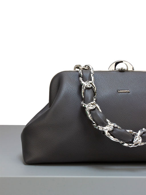 LACCOMA сумка Паола-22-Л815-темно-серый эко кожа хлопок фото 5