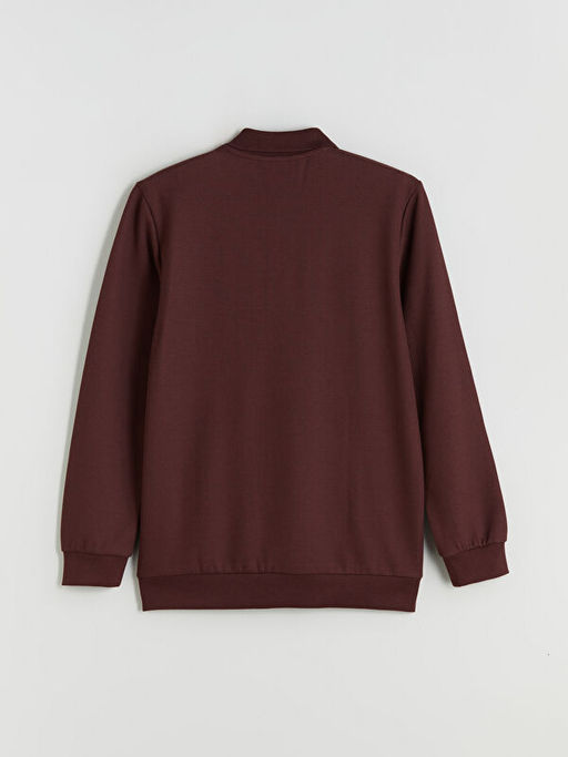 Polo Yaka Uzun Kollu Erkek Sweatshirt