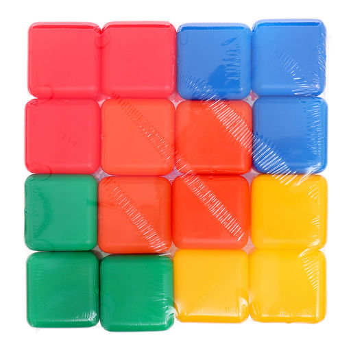 Кубики детские, пластиковые, цветные, 16 штук, 4 × 4 см
