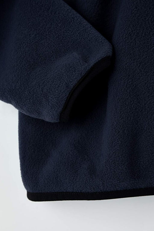 Lacivert Regular/Normal Kesim Dik Yaka Fermuarl_ Diki_ Detayl_ Polar Sweatshirt TMNAW26SW00036 - Trendyolmilla фото 2