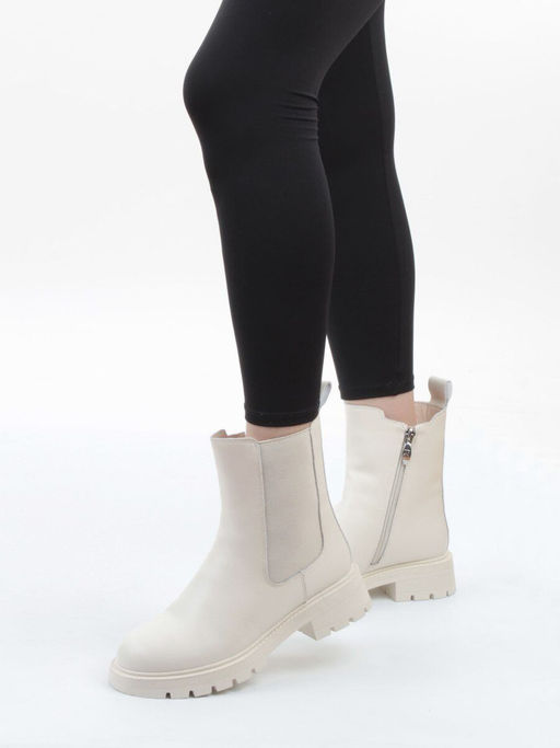 04-PAT177-2Z MILK Ботинки зимние женские (натуральная кожа, 100% шерсть)