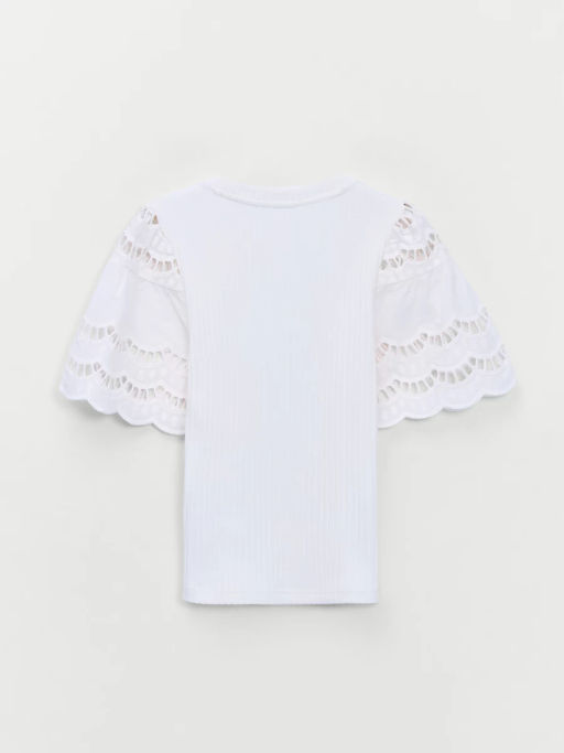 Приталенная футболка с шитьем на рукавах ZR2605023419-2 / Zarina