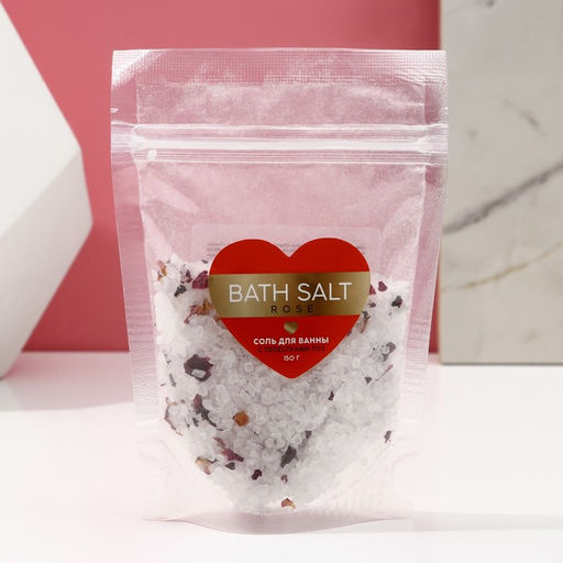 Соль для ванны с лепестками роз Bath salt, 150 г, ЧИСТОЕ СЧАСТЬЕ