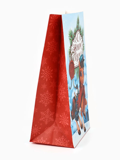 Цена за 10 шт. Пакет подарочный без ручек «С Новым годом», 10×19.5×7 см