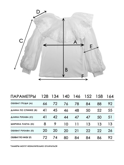 Блузка для девочек - Синий мир фото 4