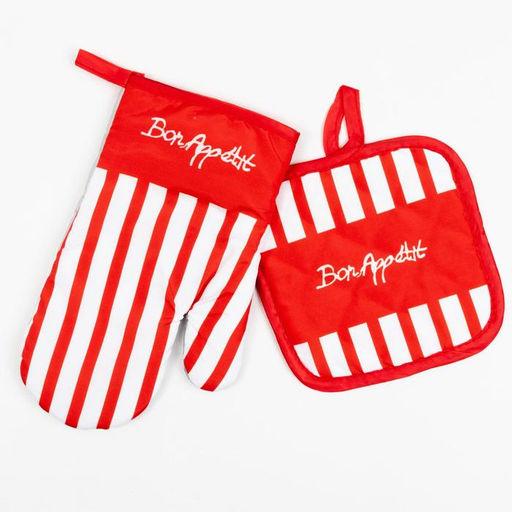 Кухонный набор Доляна Bon appetit прихватка 17*17 см, варежка-прихватка 26*16 см, 100% п/э  фото 3