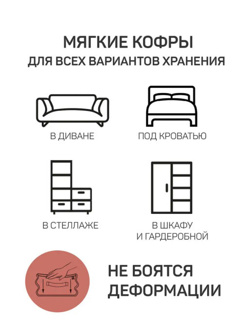 Кофр для хранения, большой, 60*50*35 см, LONDON GREY, шт - Valiant фото 11