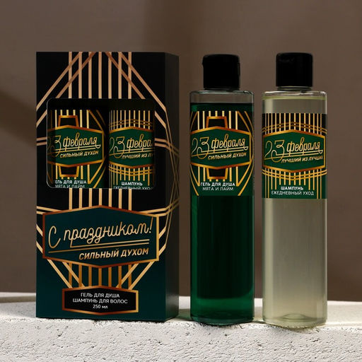 Подарочный набор С 23 Февраля!: гель для душа и шампунь для волос, 2?250 мл, HARD LINE