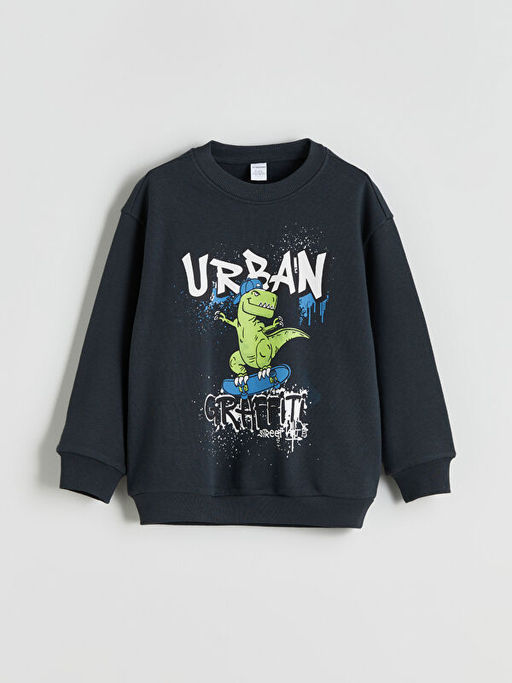 Bisiklet Yaka Erkek ?ocuk Sweatshirt
