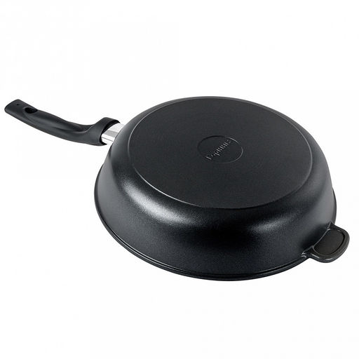 Сковорода с тефлоновым покрытием д28см "Классик", h7см, s0,42см, ручка из термостойкого пластика, стеклянная крышка с пароотводом, подарочная упаковка (Россия)