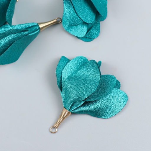 Декор для творчества текстиль Бутон, хвойно-зелёный, набор 6 шт., 6 см