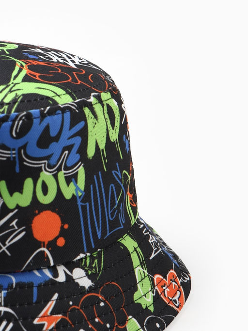 Панама детская KAFTAN «Граффити», чёрная, размер 54