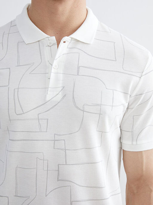 Polo Yaka Desenli Pike Erkek Ti??rt