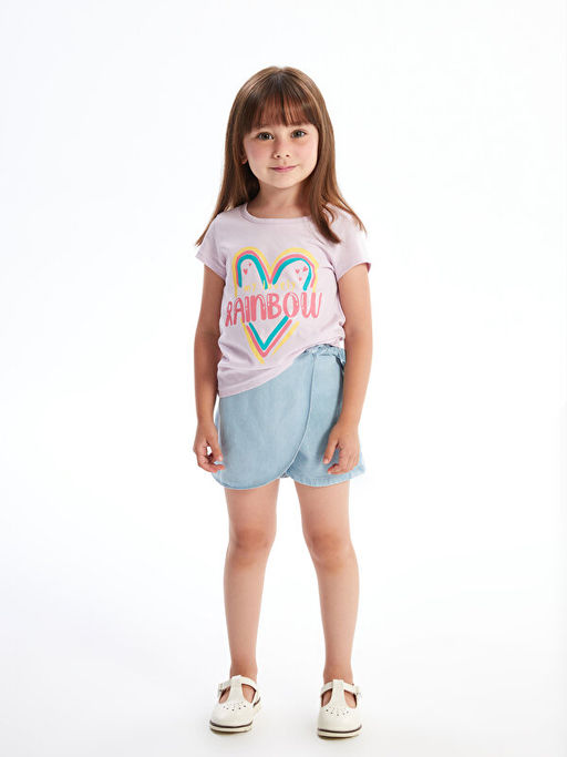 Beli Lastikli K?z Bebek Jean ?ort Etek