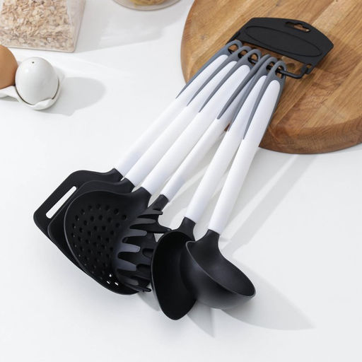 Набор кухонных принадлежностей Доляна «Софти», 6 предметов, пластик, МИКС