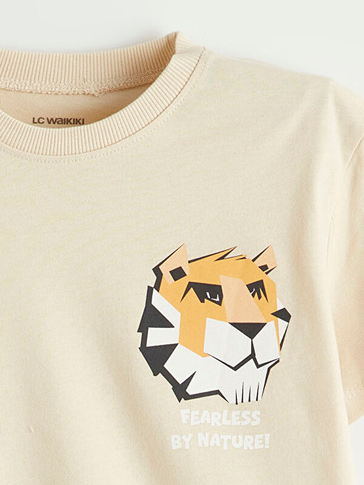 Bisiklet Yaka Bask?l? Erkek ?ocuk Ti??rt