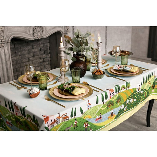 Набор столовый Этель Тоскана, скатерть 180х150 см, салф. 40х40 см-8шт, 100% хл  фото 3