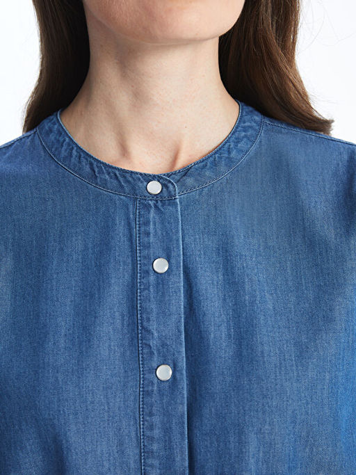 Bisiklet Yaka Kad?n Jean Tunik