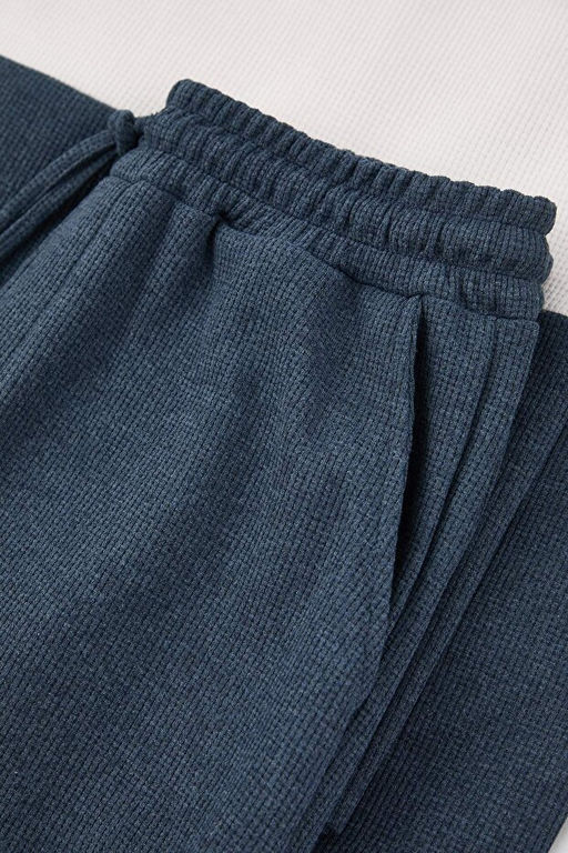 Indigo Regular Kesim Renk Bloklu Dokulu _rme Pijama Tak_m_ TMNAW26PT00027 - Trendyolmilla фото 2