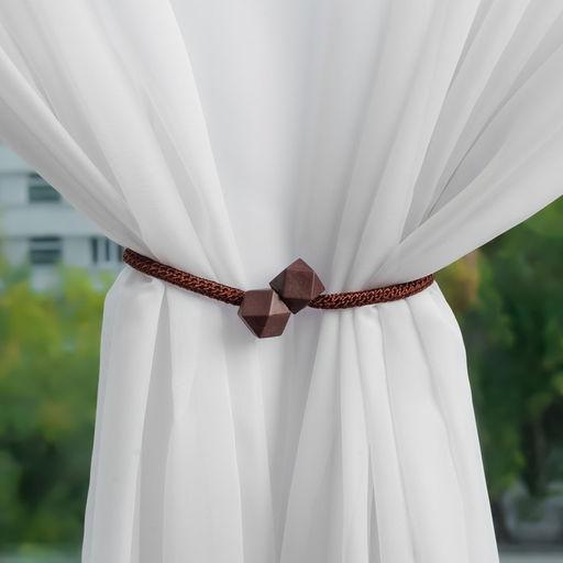 Цена за 3 шт. Подхват для штор Камушки, d = 3 51 см, цвет тёмно-коричневый - Арт узор фото 4