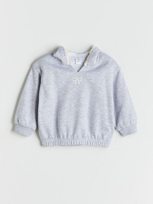 Kap??onlu K?z ?ocuk Sweatshirt ve E?ofman Alt? 2li