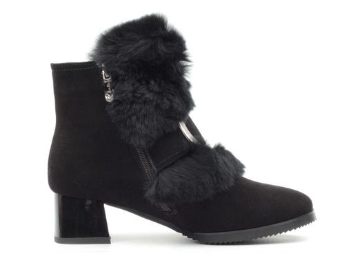 04-JM715-2 BLACK Ботинки женские (натуральная замша, натуральный мех (полностью)) - Фабричный китай фото 8
