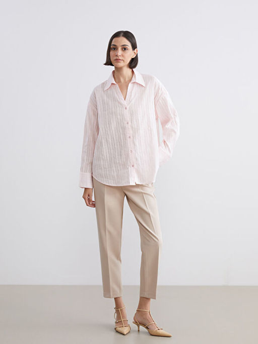 Dar Fit Pileli Kad?n Pantolon