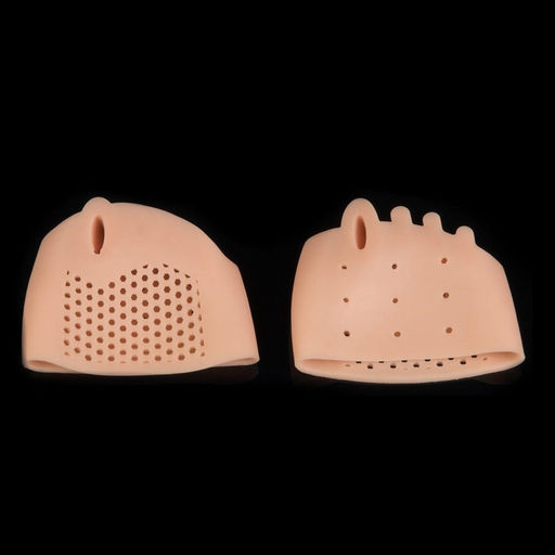 Цена за 2 шт. Корректоры - разделители для пальцев ног, на манжете, дышащие, 4 разделителя, силиконовые, 8×7 см, пара, бежевые