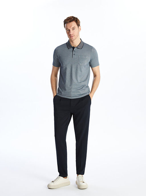 Polo Yaka K?sa Kollu Penye Erkek Ti??rt