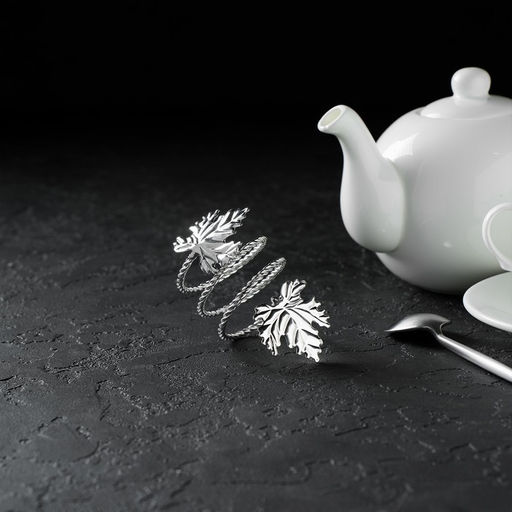 Кольцо для салфетки Лист, 104,5 см, цвет серебряный - Simaland фото 5