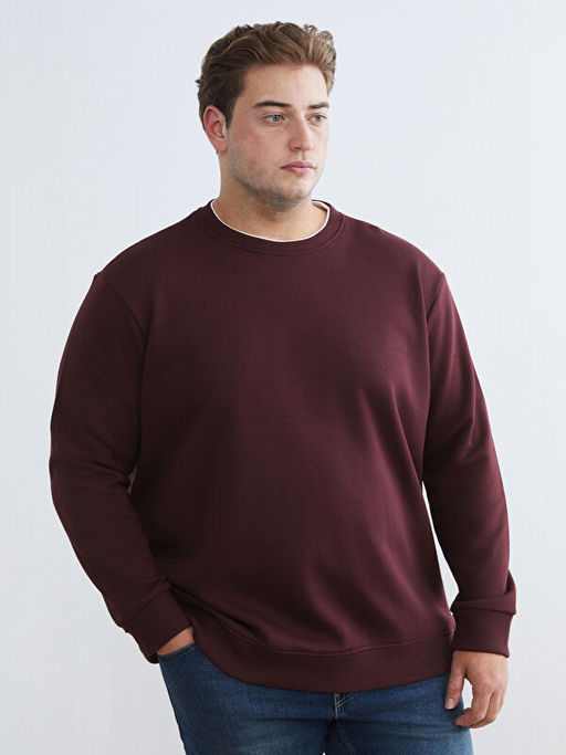 Bisiklet Yaka Erkek Kal?n Sweatshirt