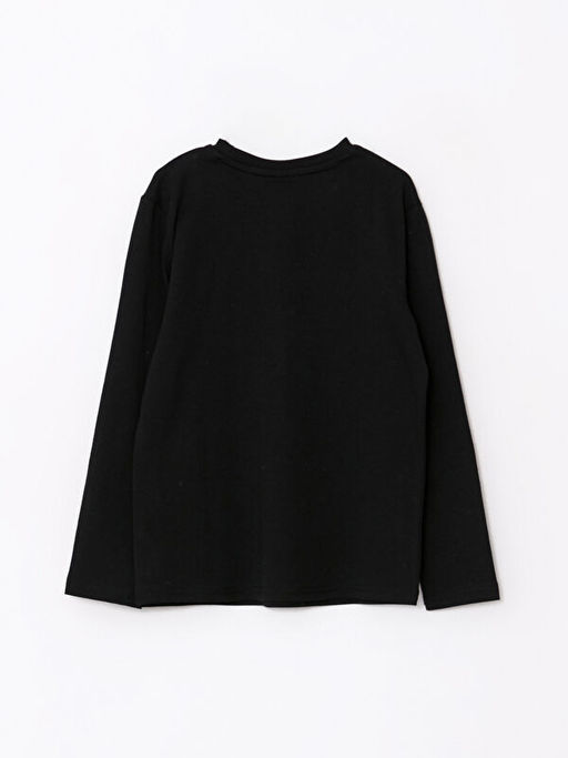 Bisiklet Yaka Atat?rk Bask?l? Uzun Kollu Pamuklu Erkek ?ocuk Ti??rt - Waikiki фото 2