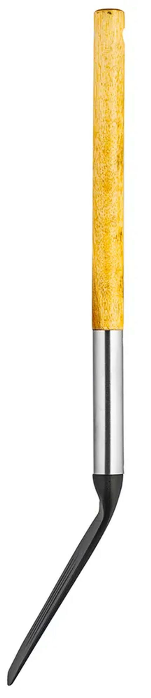 LR07-102 LARA Лопатка с прорезями нейлон, ручка деревянная (акация), стальной больстер  фото 4