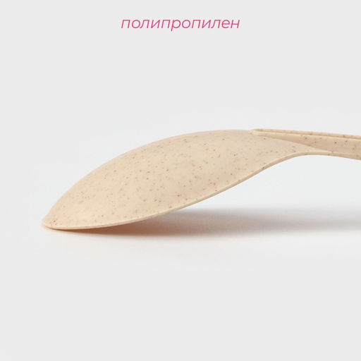 Цена за 2 шт. Ложка гарнирная Доляна Беж, 28,5 см, цвет бежевый  фото 4