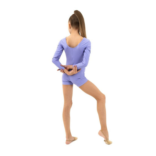 Купальник гимнастический Grace Dance, с шортами, с длинным рукавом, р. 32, цвет сирень  фото 7