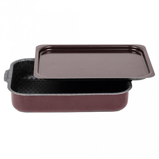 "Lace" Противень с антипригарным покрытием 30х23см "Кружево", h6,1см, s0,09см, алюминиевая крышка (Россия)