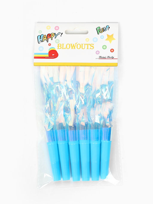 Цена за 3 шт. Карнавальный язычок "Твой день" голубой, набор 5 штук  + 1 в подарок