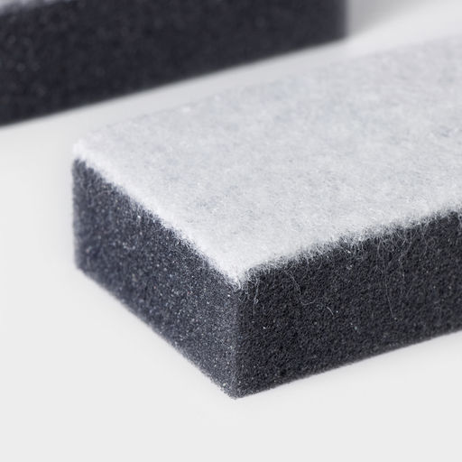 Цена за 3 шт. Набор губок для мытья посуды Raccoon, 5 шт., с частицами угля, 8.8×6×3 см, серый