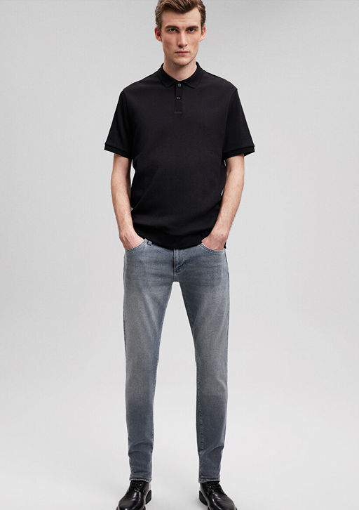 Siyah Polo Tisort - Mavi фото 12