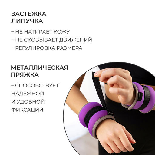 Утяжелители неопреновые ONLYTOP, 2 шт. × 0.25 кг, цвет фиолетовый