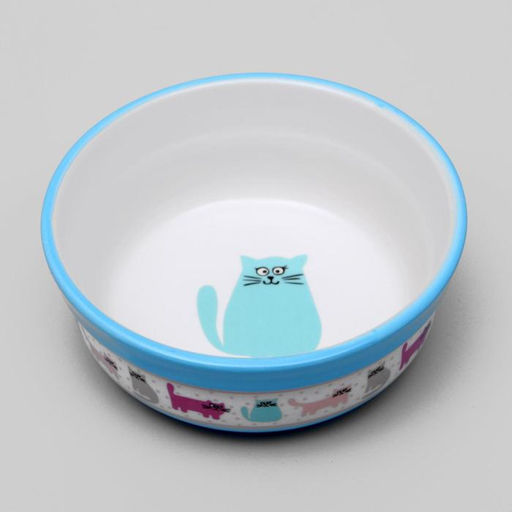 Миска керамическая Кошачья жизнь 300 мл 12,7 х 5 см, голубая - Пижон фото 2