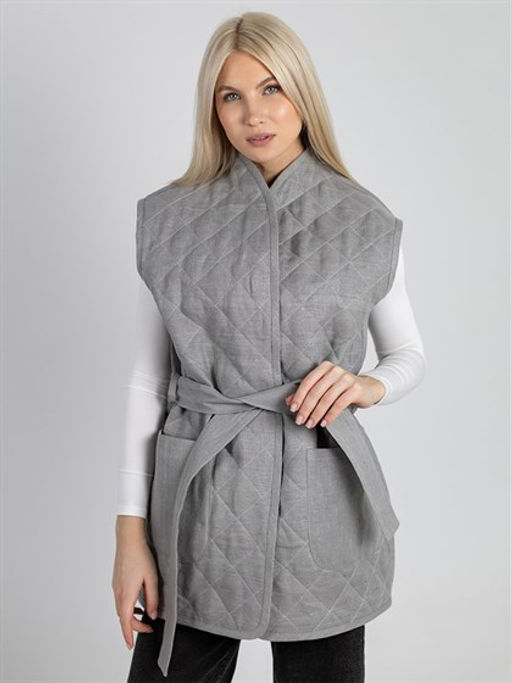 Жилет  лен 100%, хлопок 100%, льняной утеплитель 100%